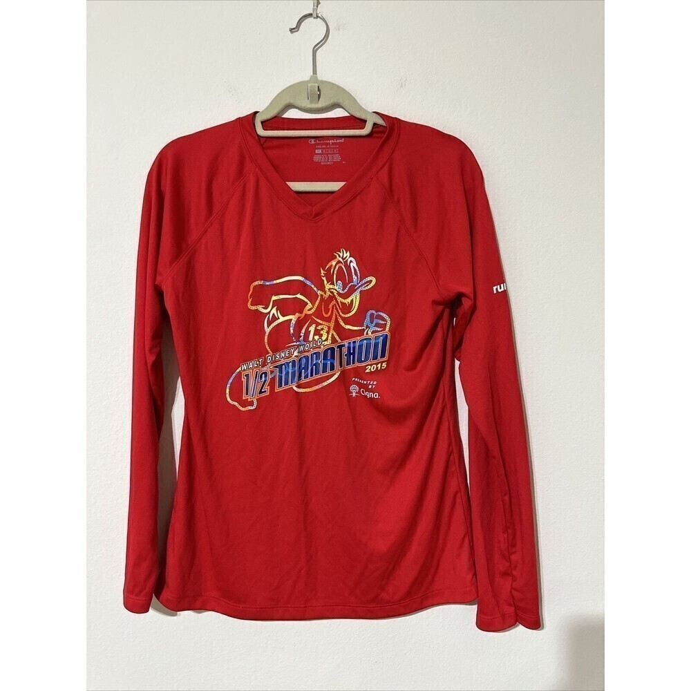 Champion Disney Walt Disney World 1/2 Marathon 2015 Donald Duck Long Sleeve Sz M